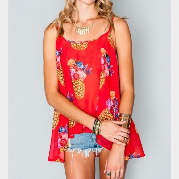 Show Me Your Mumu Pineapple Lenz Tank Top Medium M - Picture 6 of 7
